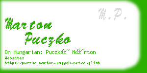 marton puczko business card